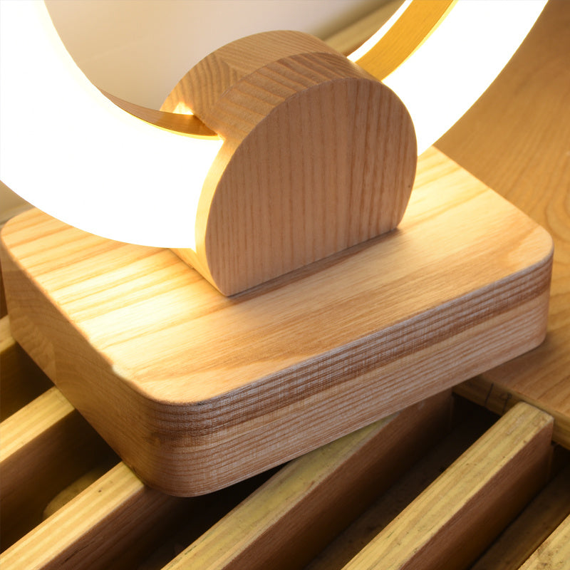 Wooden Art Circular Lamp