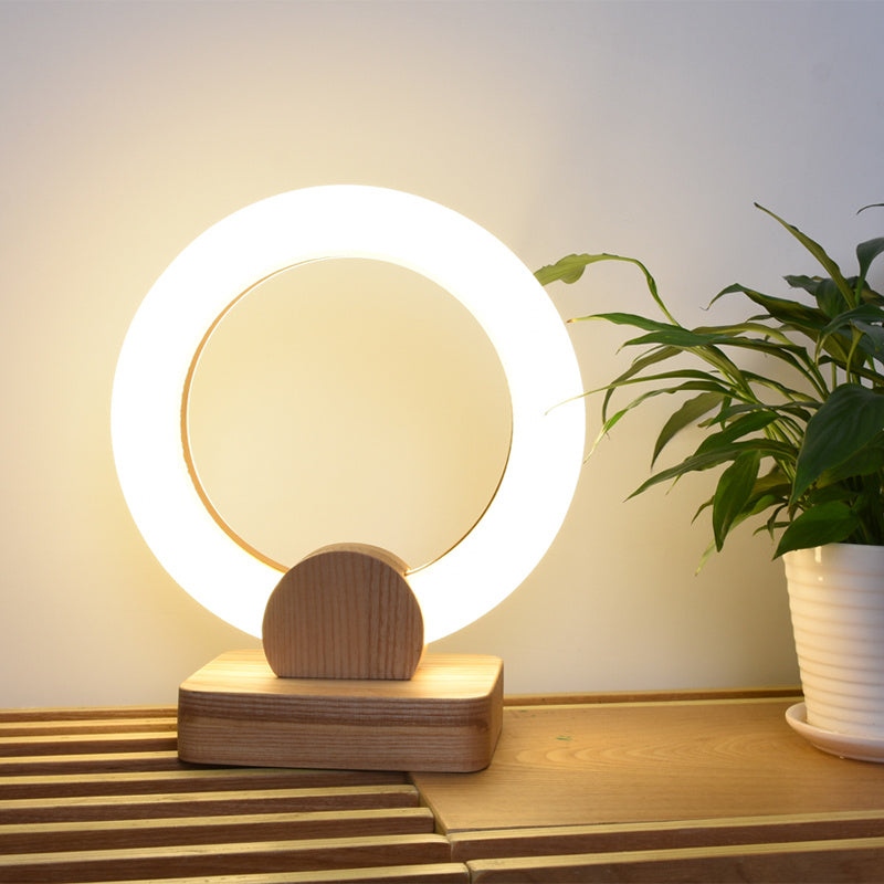 Wooden Art Circular Lamp