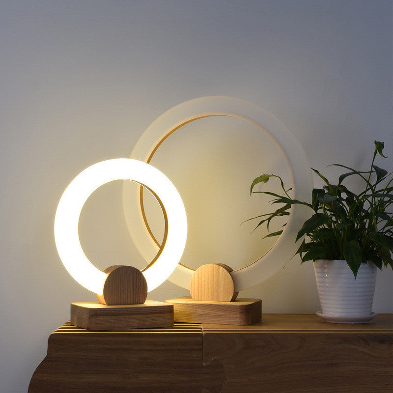 Wooden Art Circular Lamp