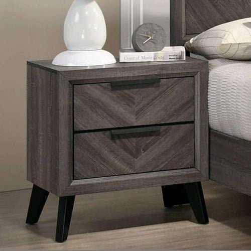 Contemporary Gray Color 1pc Nightstand