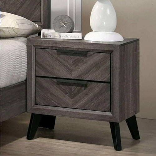 Contemporary Gray Color 1pc Nightstand