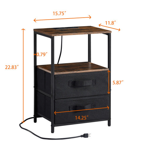 End Table With Charging Station, USB Port